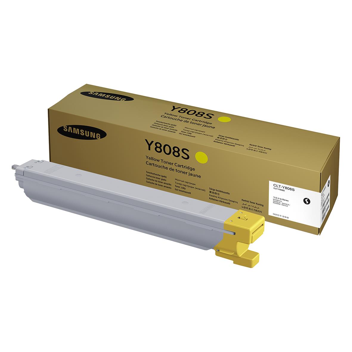 Gul laser tonerkassett Samsung CLT-Y808S för skrivare