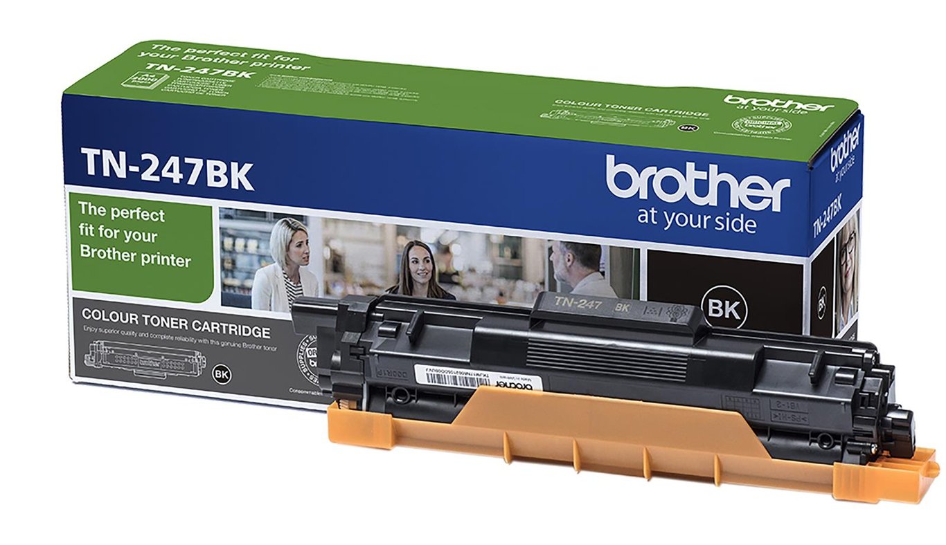 Svart laser toner Brother TN247BK för skrivare, i förpackning