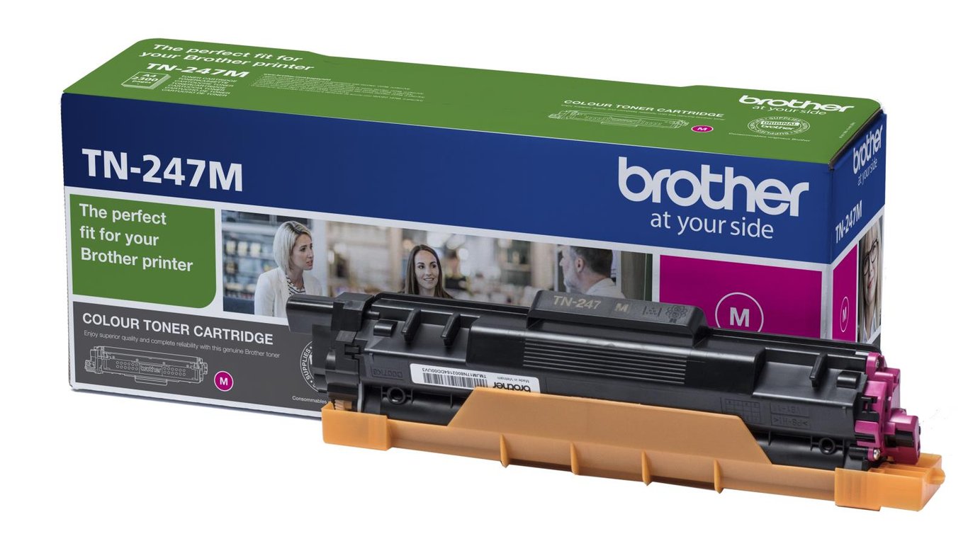 Magenta laser tonerkassett Brother TN247M för skrivare, i förpackning