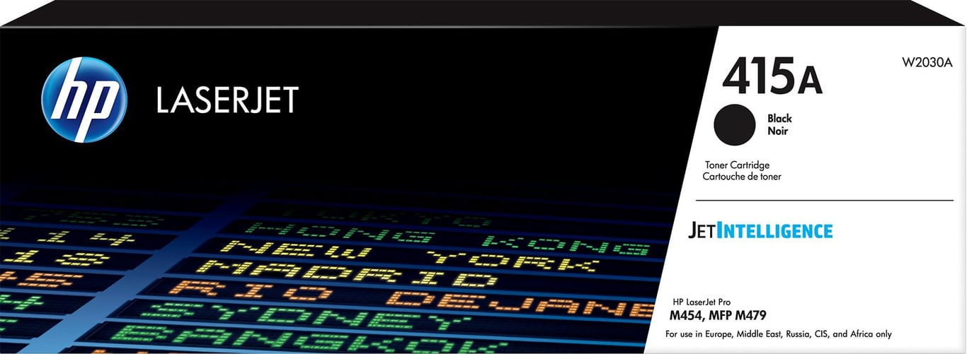 Svart laser tonerkassett HP 415A för 2400 sidor W2030A