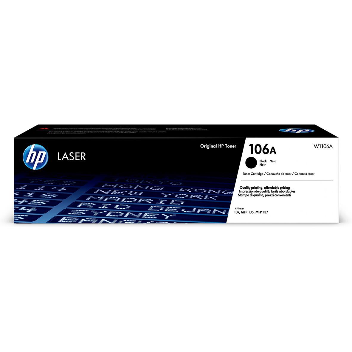 Lasertoner HP 106A svart för 1000 sidor, modell W1106A