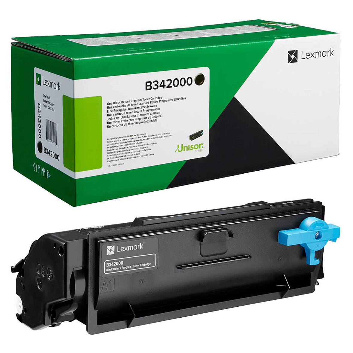 Svart laser tonerkassett för Lexmark 1500sid B342000