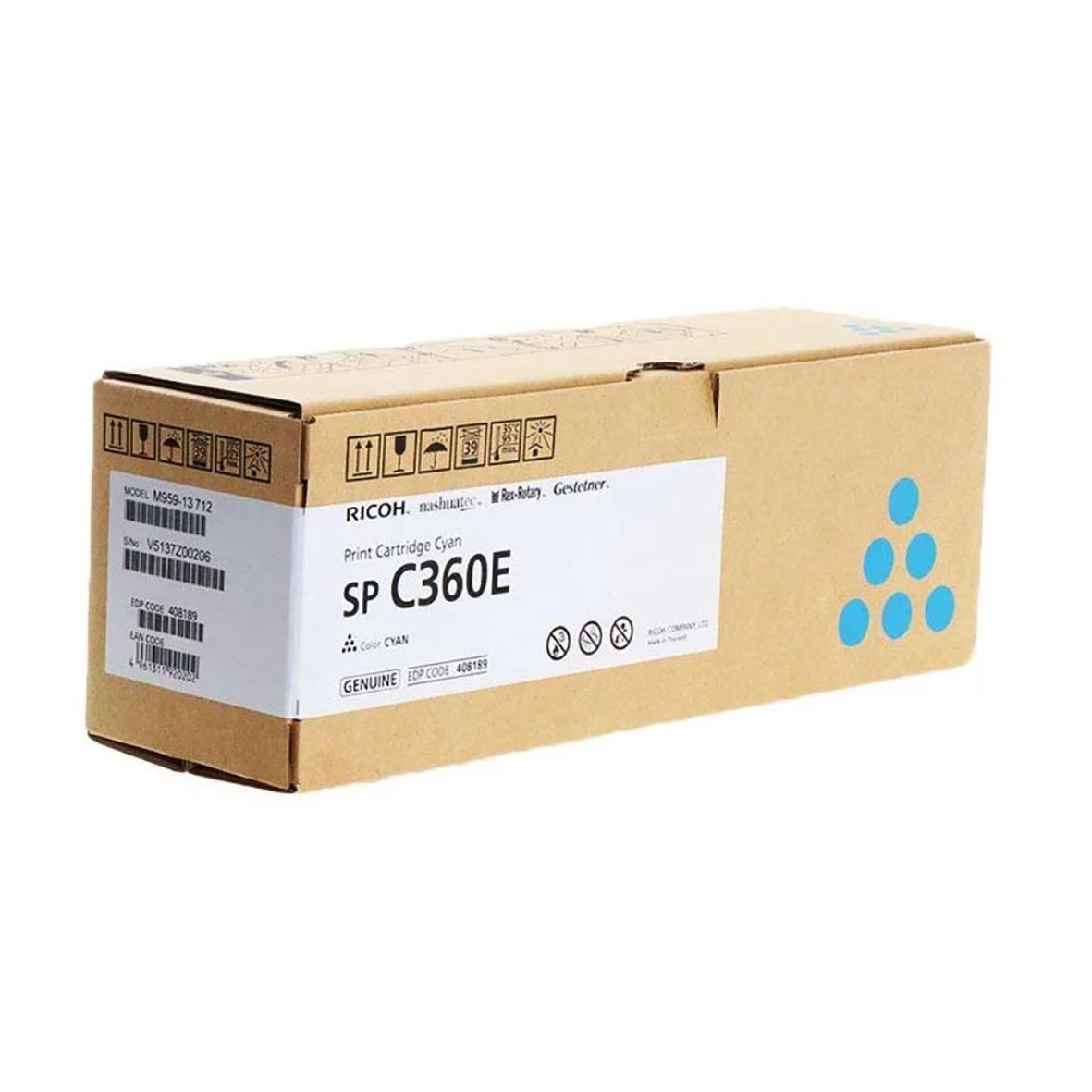 Ricoh SP C360E cyan laser tonerkass i originalkartong