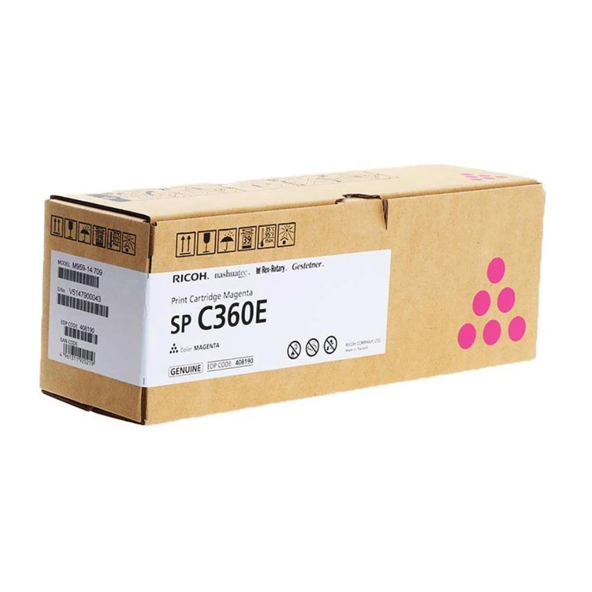 Lasertoner Ricoh SP C360E magenta i originalkartong