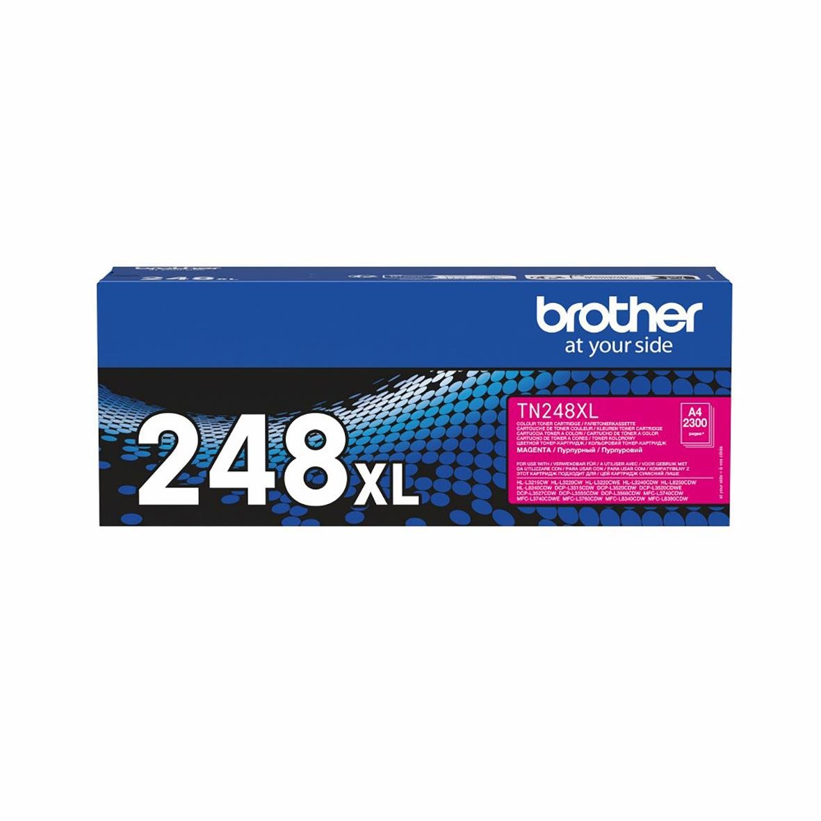 Lasertoner Brother 2300sida TN248XLM Magenta i blått förpackning
