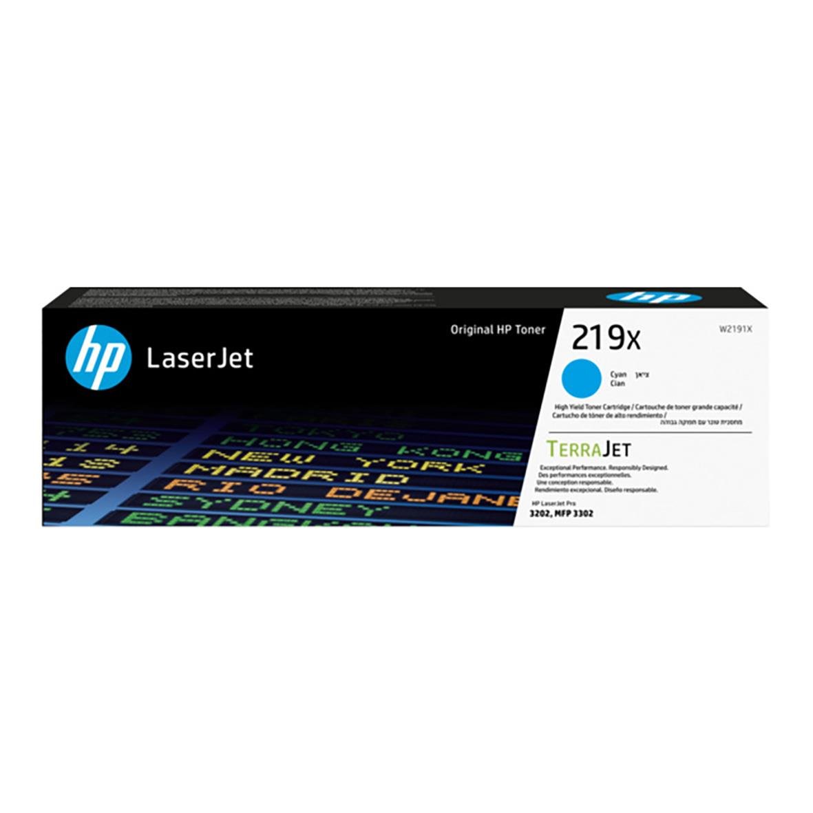 Lasertoner HP 219X Cyan för 2500 sidor, original HP toner