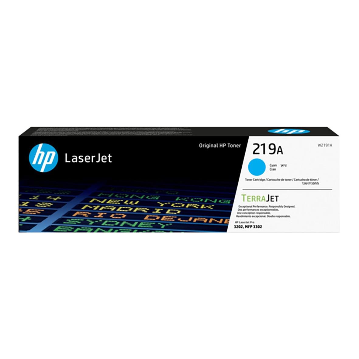 HP lasertoner 219A Cyan för skrivare, 1200 sidor, W2191A