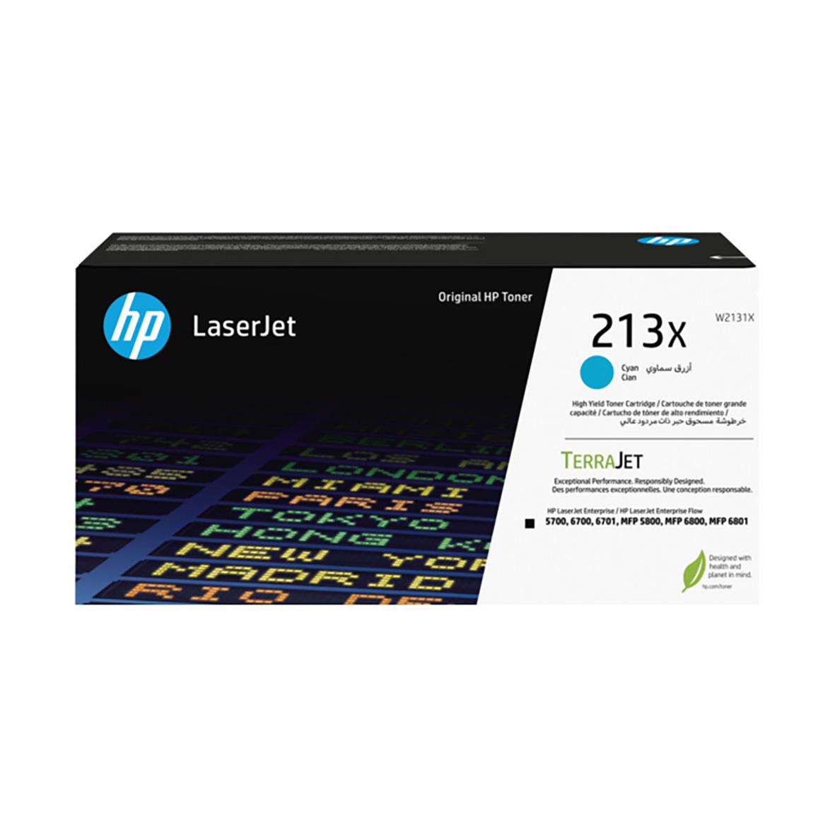 Lasertoner HP 213X Cyan för 6000 sidor, original, i förpackning