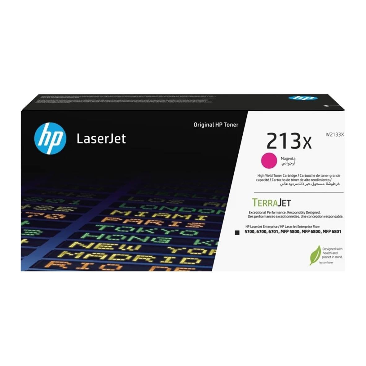 Lasertoner HP 213X magenta för 6000 sidor, för HP LaserJet skrivare