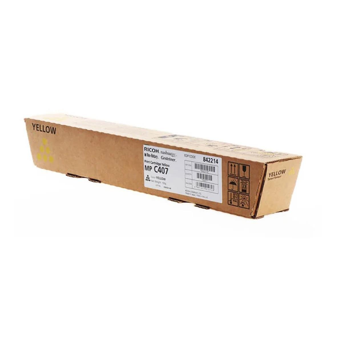 Gult Ricoh MP C407-toner i kartong
