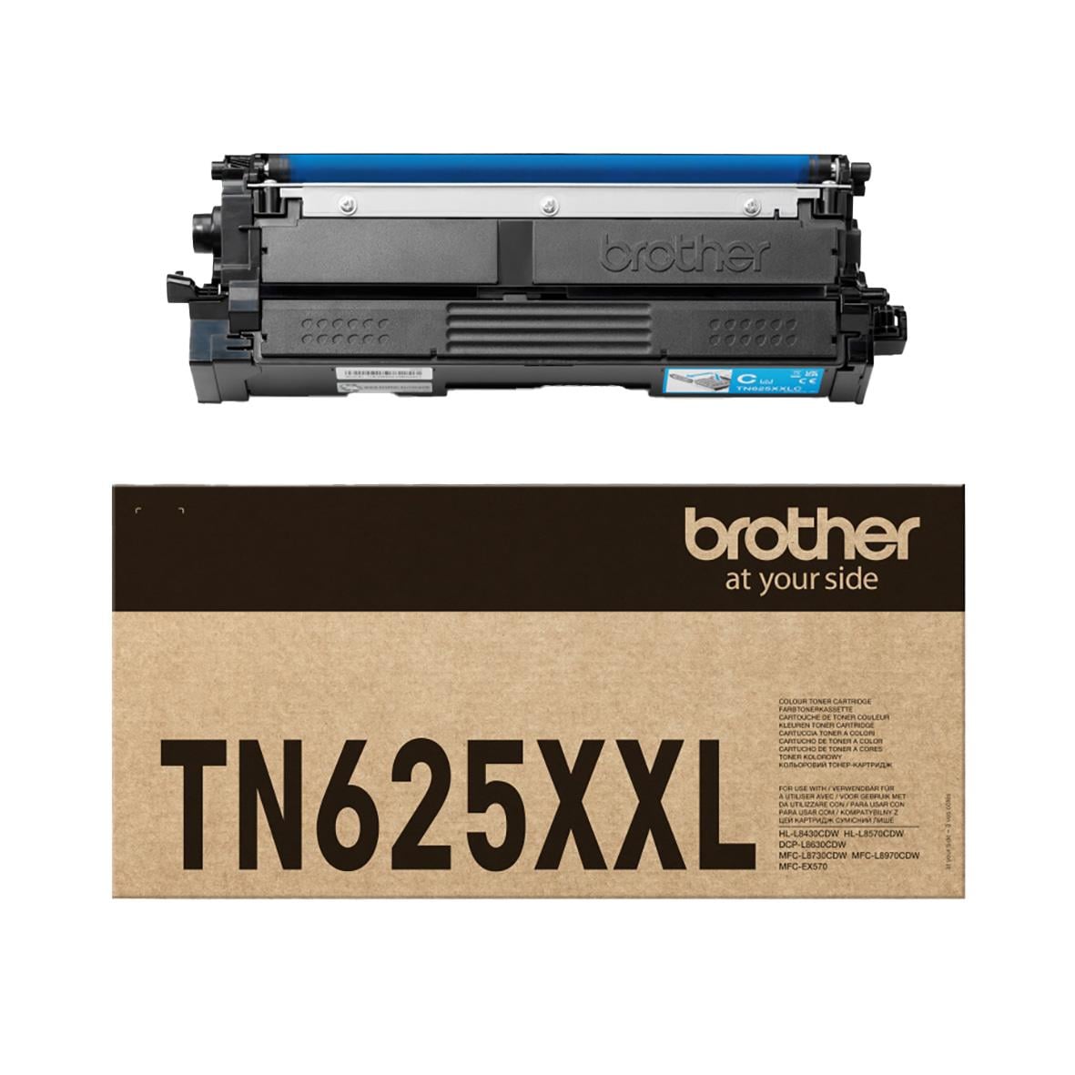 Cyan laser-toner för Brother 6500 TN625XXLC i förpackning
