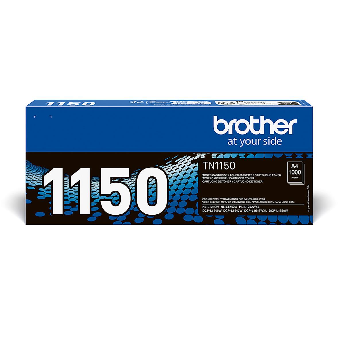 Lasertoner Brother TN1150 1000sidor svart i blått och svart förpackning