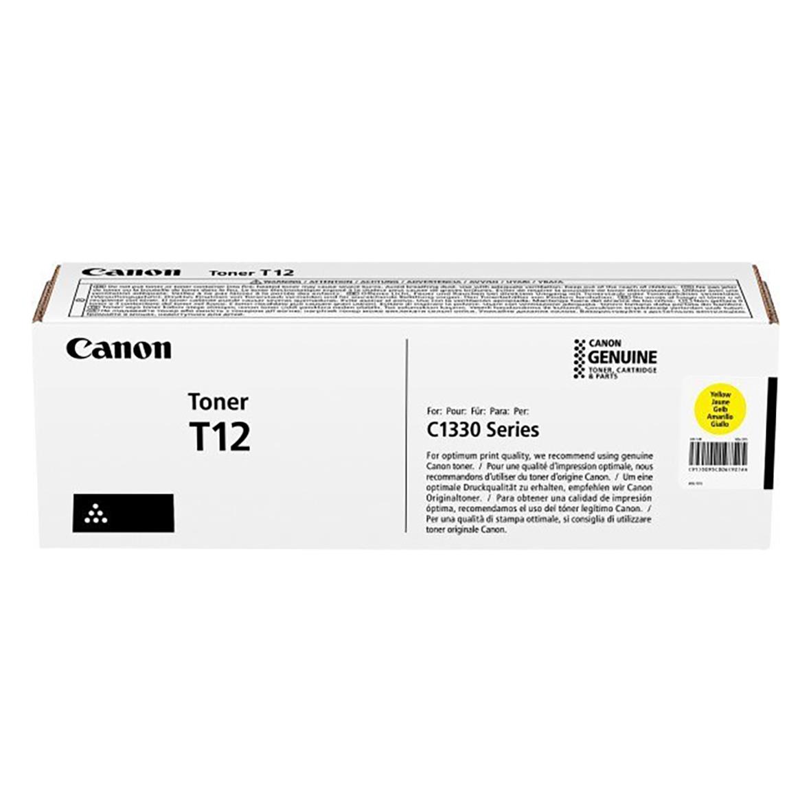 Gul lasertoner Canon T12Y 5095C006 i originalkartong