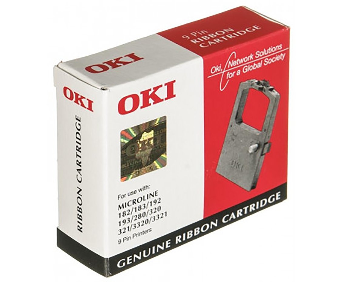 Svart färgband för OKI skrivare i originalkartong