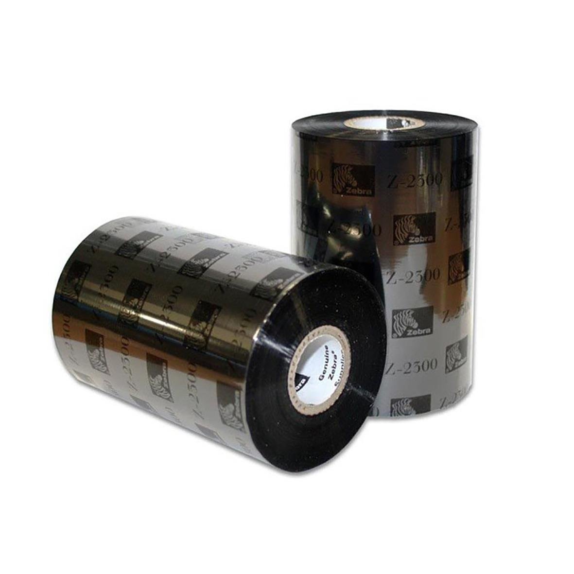 Färgband Zebra Wax 12,7mm 84mm x 74m i svart och silver