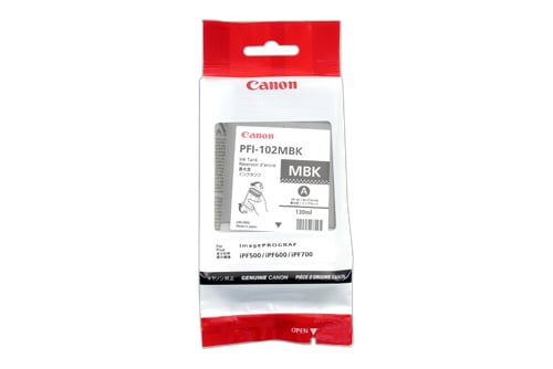 Canon Pfi-102Mbk matt svart bläckpatron i förpackning
