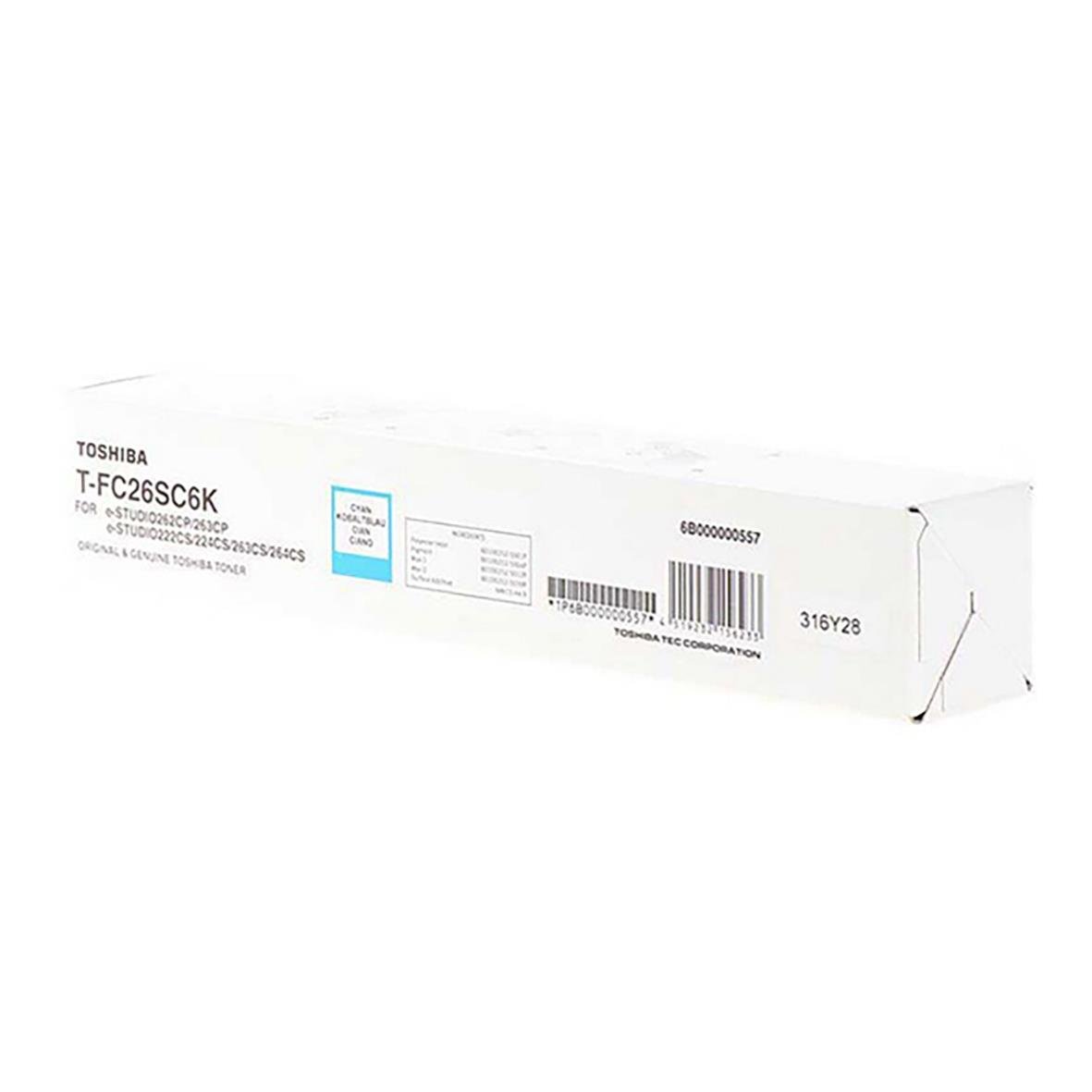 Toshiba T-FC26 Cyan laser toner i originalförpackning
