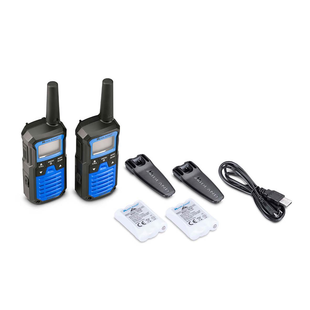 Walkie Talkie Midland XT50 Pro Duo Svart/Blå med laddare och batterier