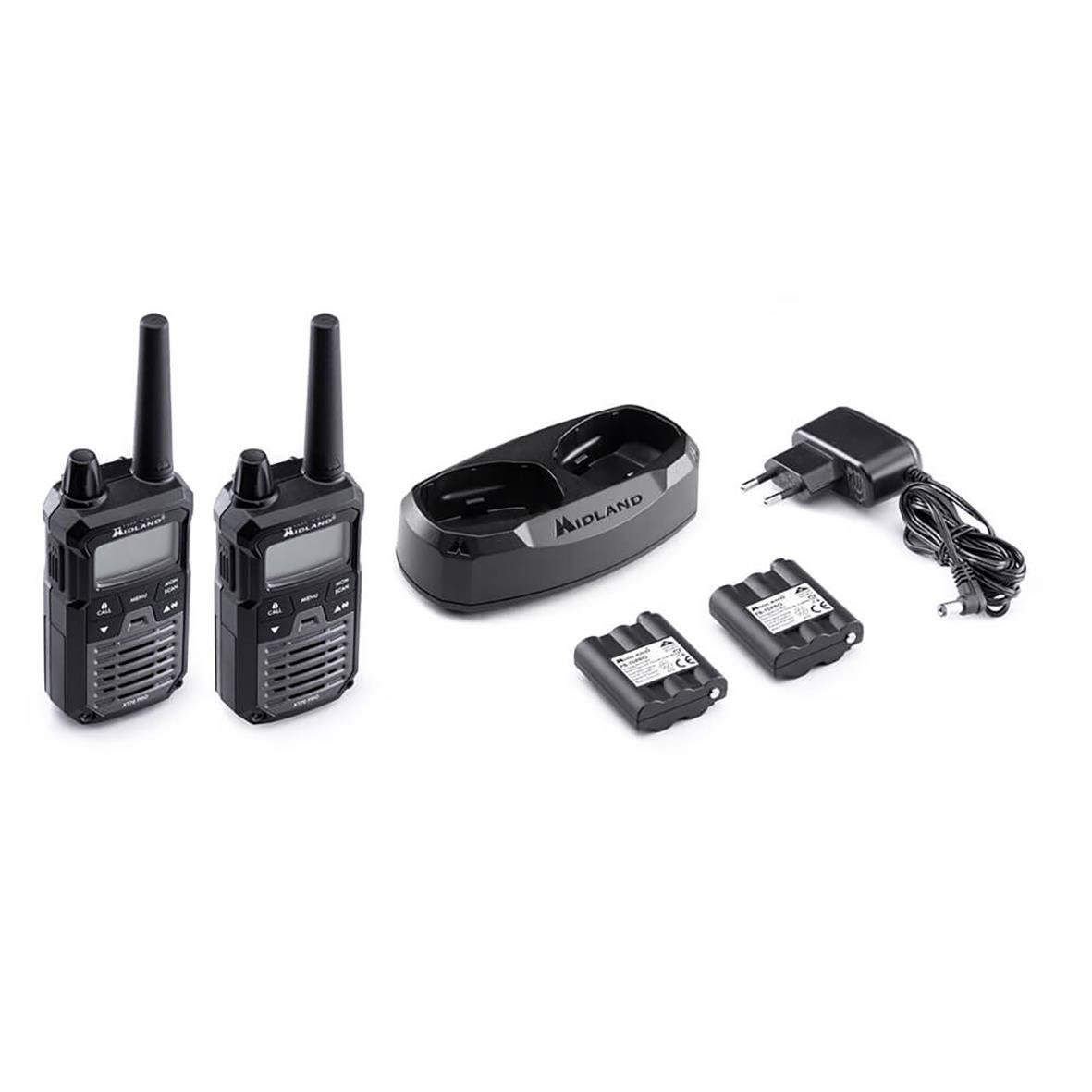 Walkie Talkie Midland XT70 Pro Duo Svart/Mörkgrön med laddare och batterier