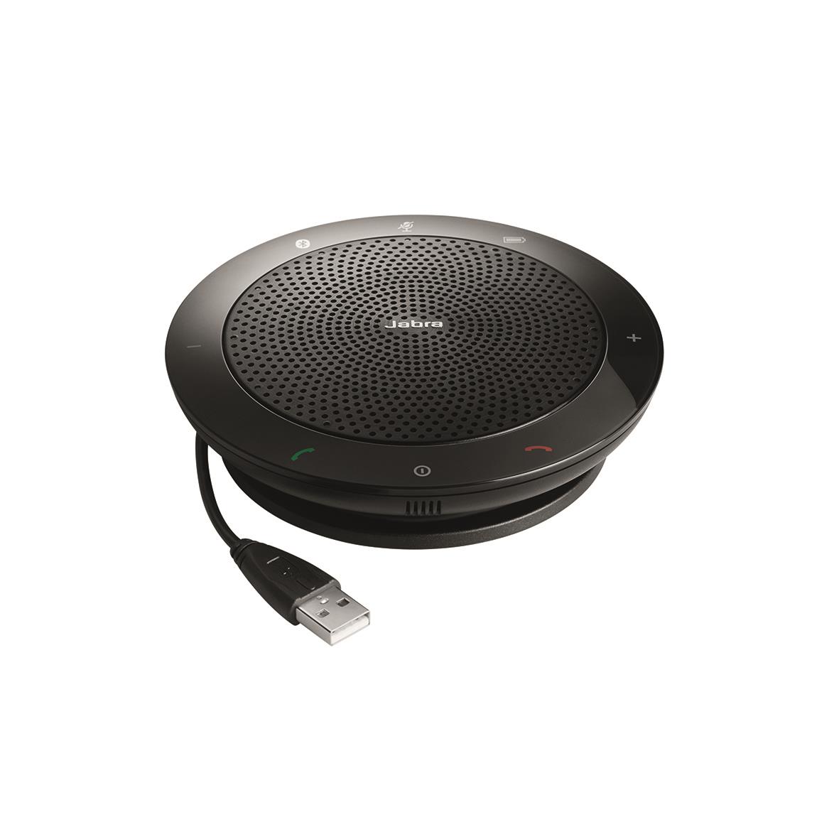 Konferensenhet Jabra Speak 510 UC med rund design och USB-anslutning för mötesanvändning