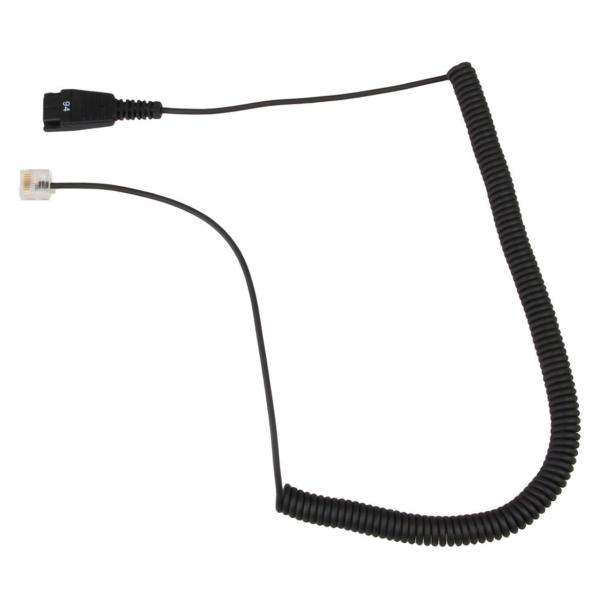 Jabra spiralheadsetkabel 2m med kontakt för headset