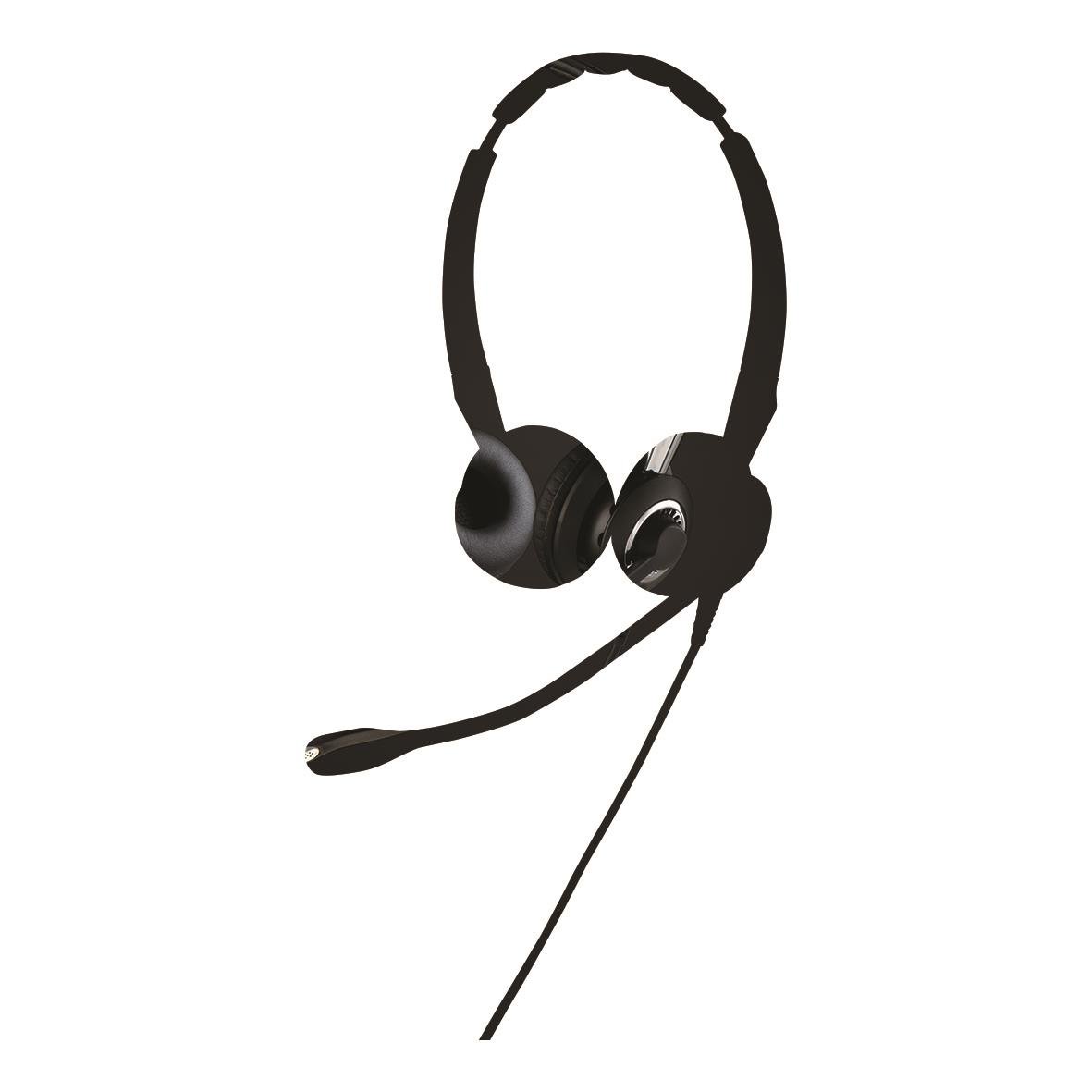Svart headset Jabra Biz 2400 II Duo med mikrofon och justerbar huvudband