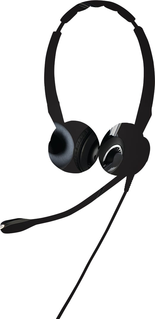 Svart headset Jabra Biz 2400 II Duo med mikrofon och justerbar huvudband