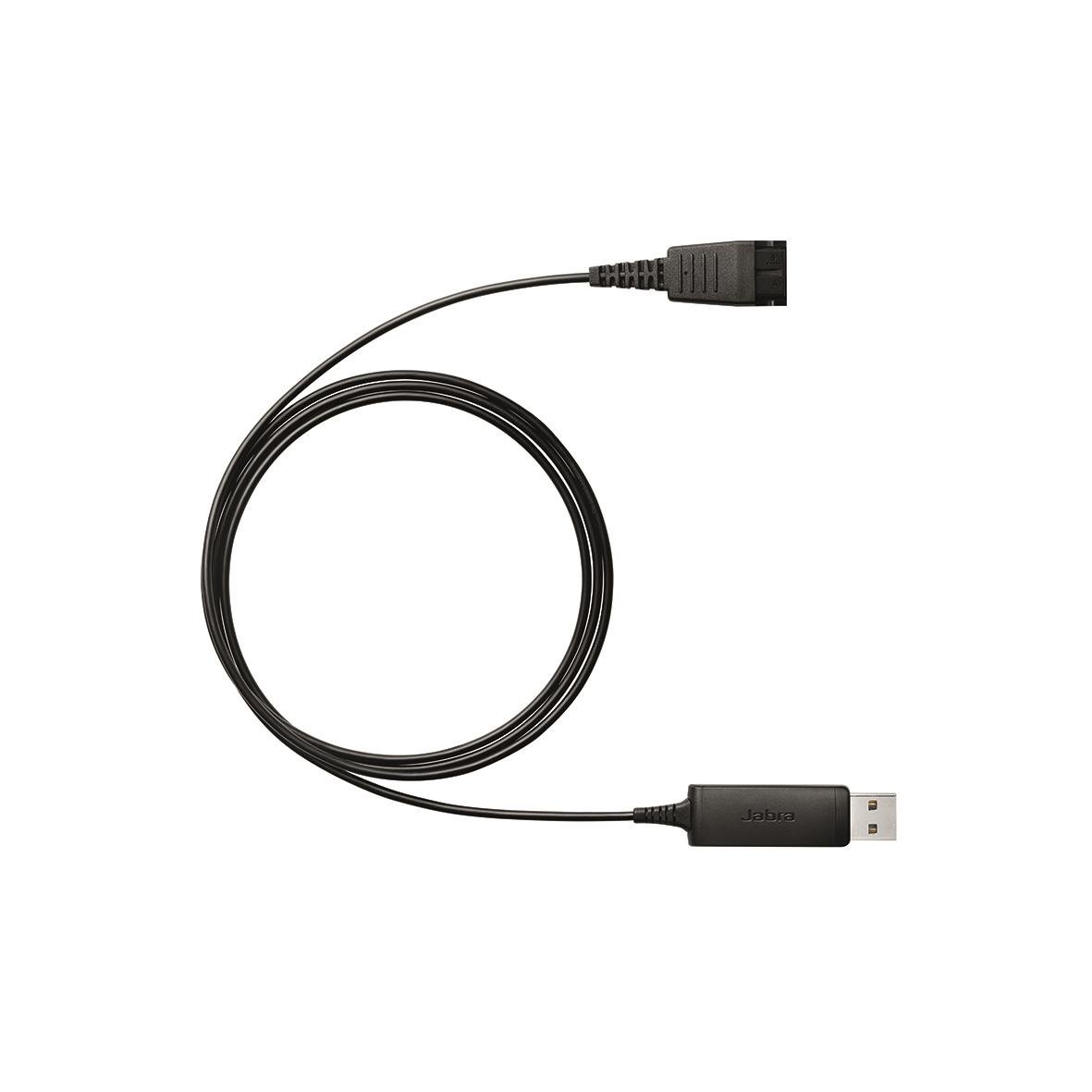 Adapter Jabra Link 230 QD till USB med svart kabel och kontakt
