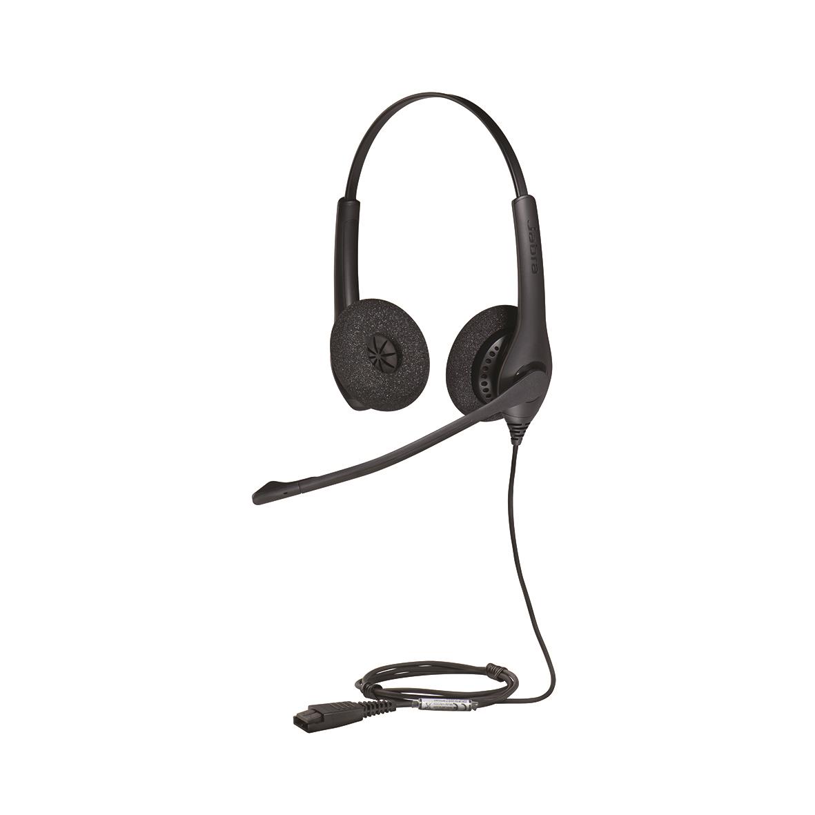 Jabra BIZ 1500 Duo headset med mikrofon och vadderade öronkuddar