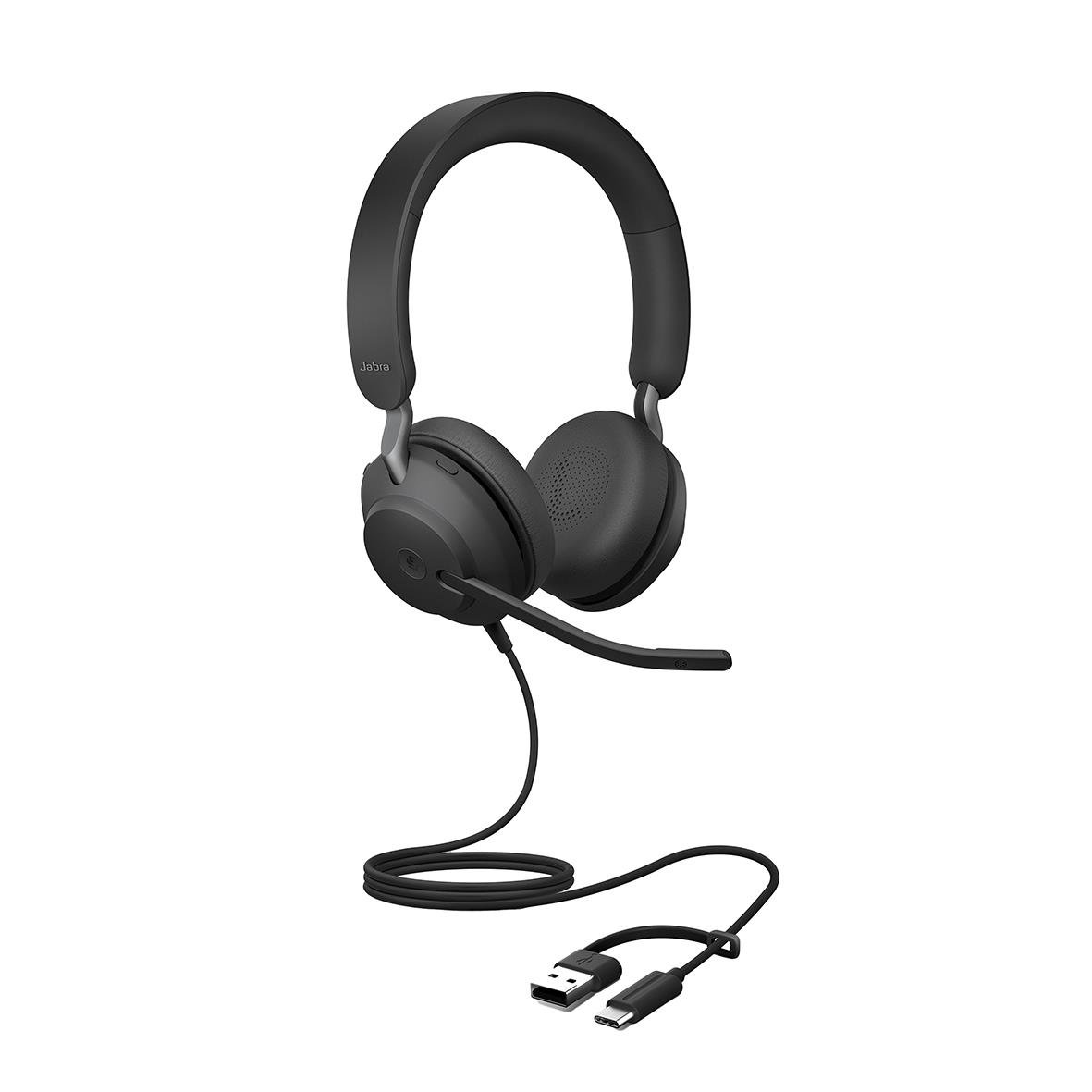 Jabra Evolve2 40 SE USB-A headset med mikrofon och sladd