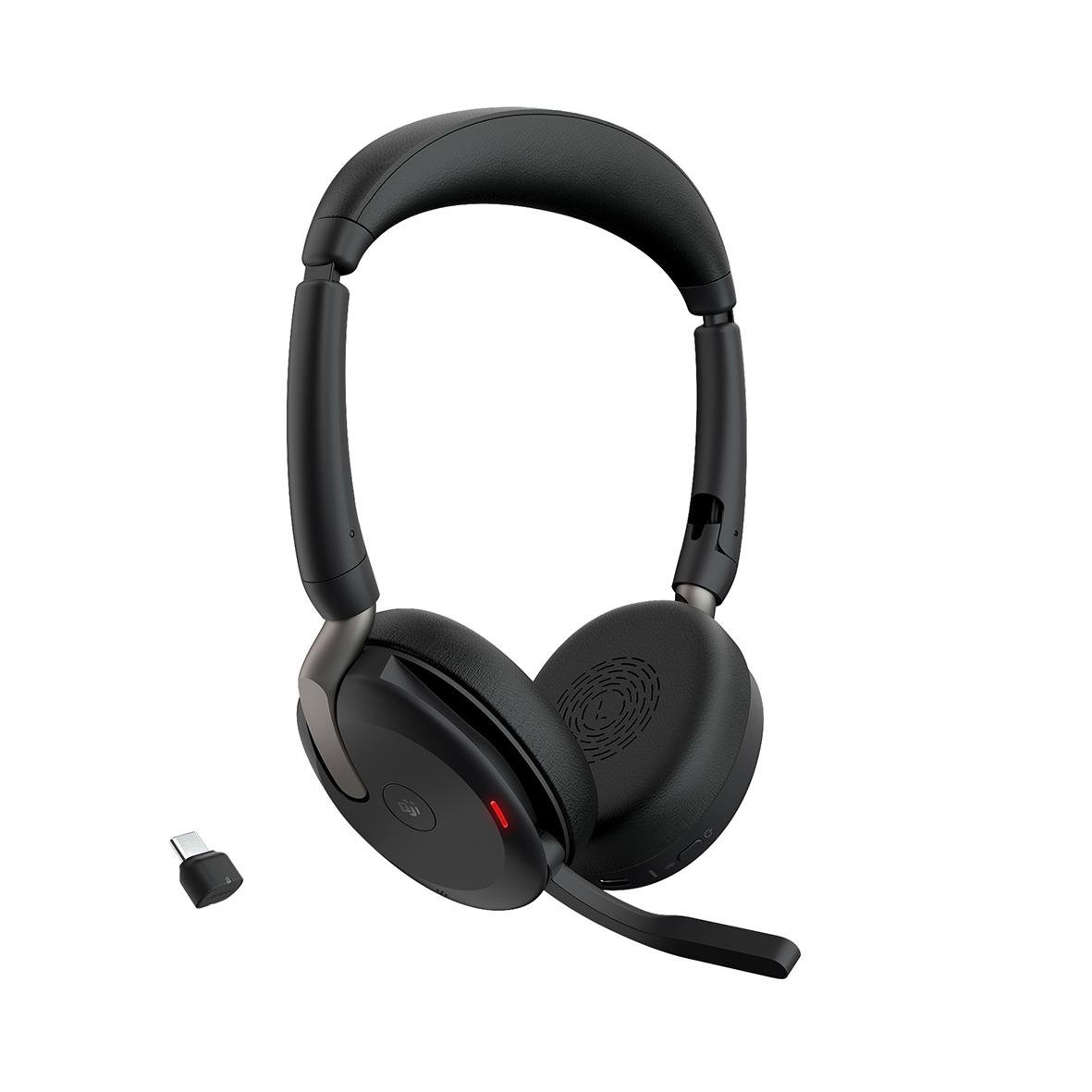 Jabra Evolve2 65 Flex Bluetooth MS Stereo headset med mikrofon och USB-dongel