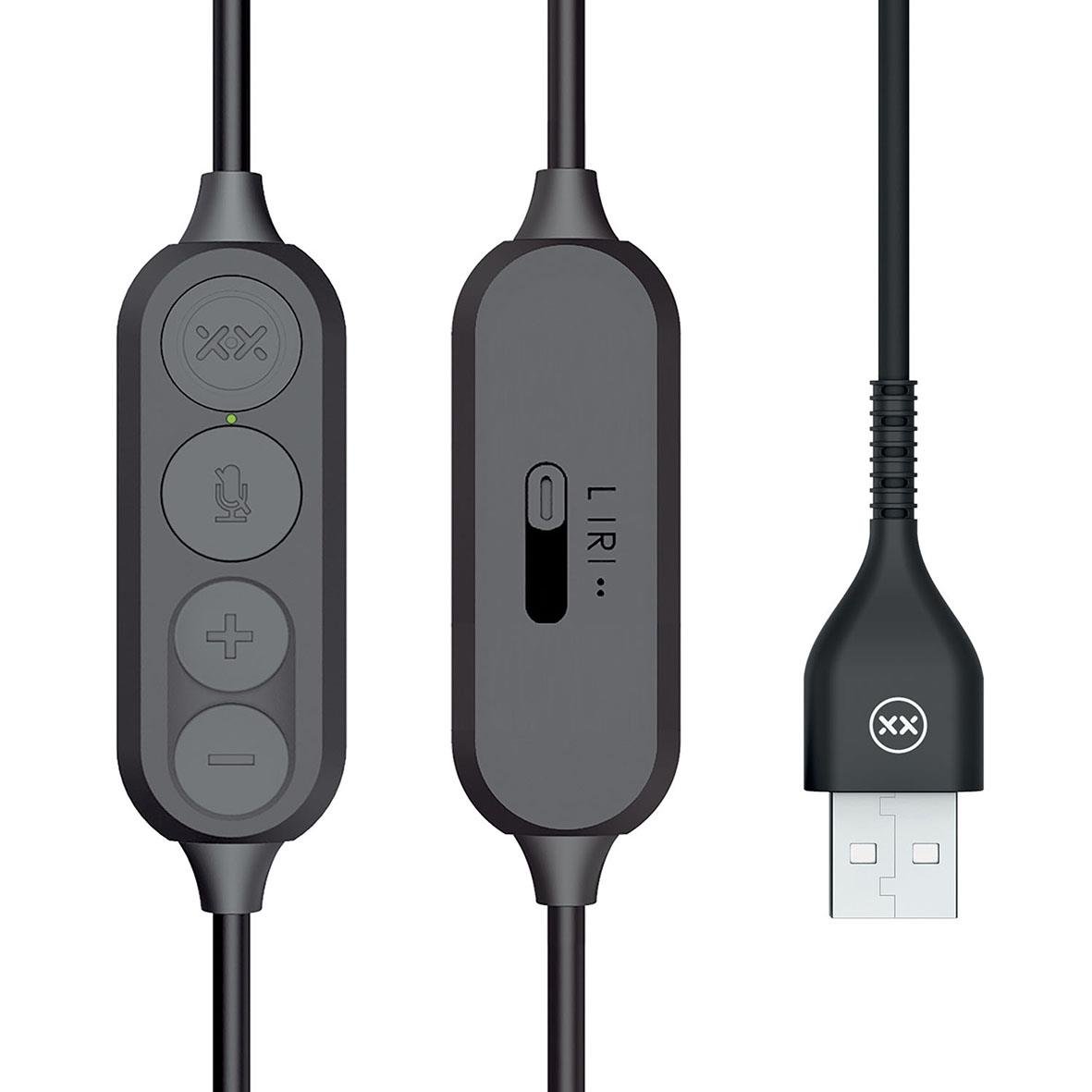 Headset Mixx Stereo trådbunden USB-A med kontrollpanel och mikrofon