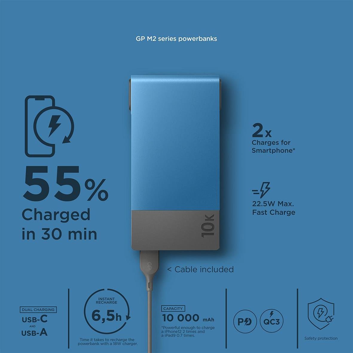 Powerbank GP M10B 10000mAh Blå 34050808_4