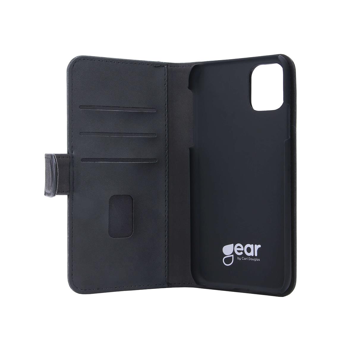 Svart mobilfodral Gear 2in1 magnet för iPhone 11 med kortfack och plats för telefon