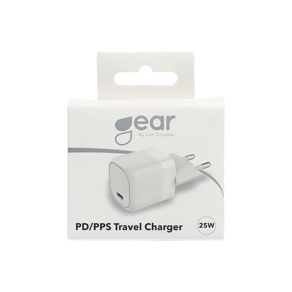 Väggladdare Gear 1xUSB-C 25W i förpackning