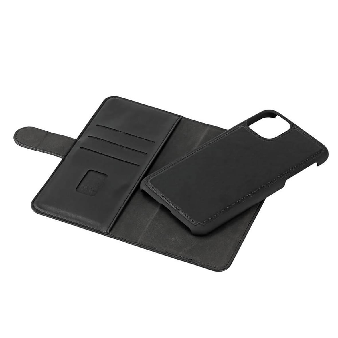 Svart 2-i-1 magnetiskt mobilfodral för iPhone 11 Pro Max med plats för kort