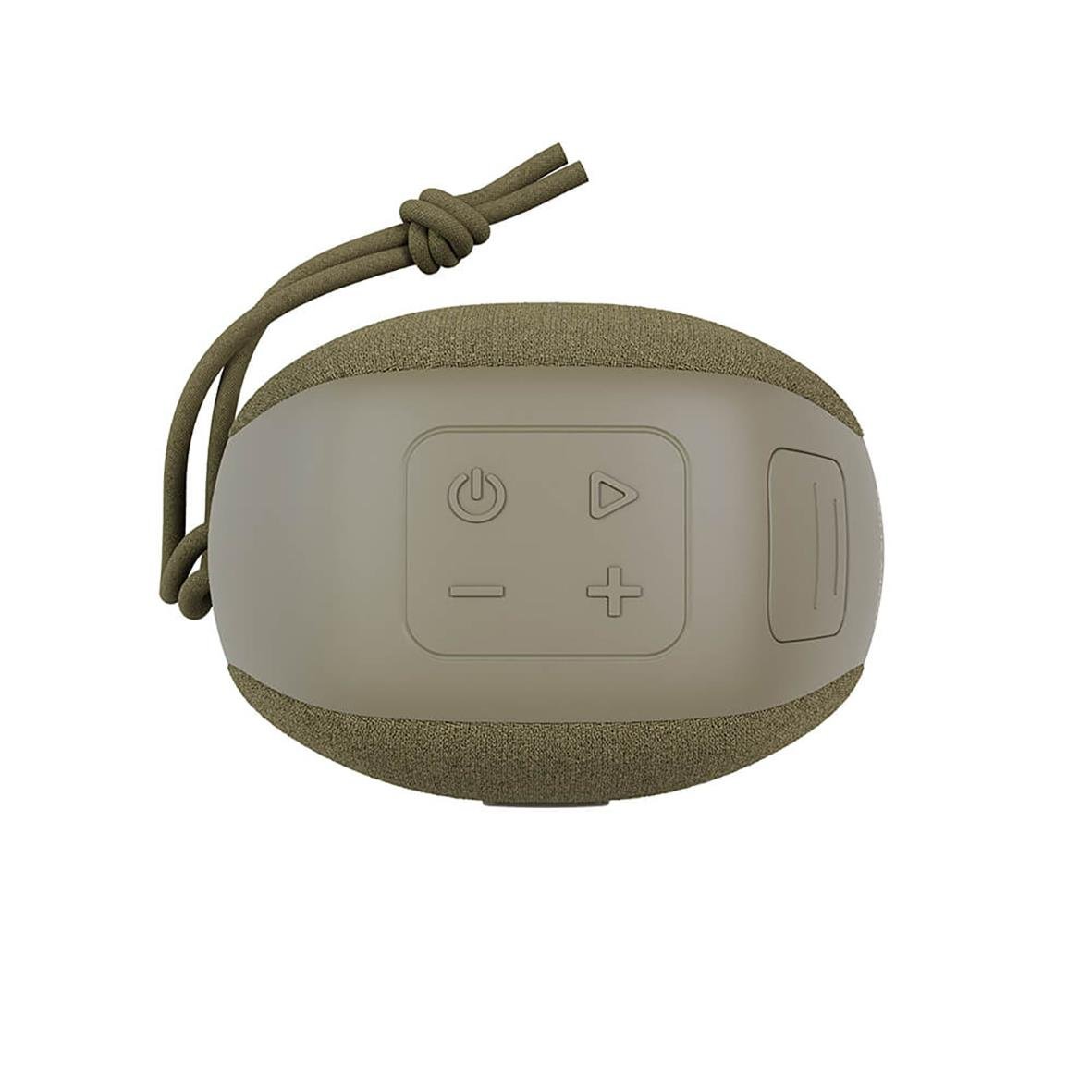 Grön Högtalare Happy Plugs Joy Mic 5W IPX4 med knappar för volym och play