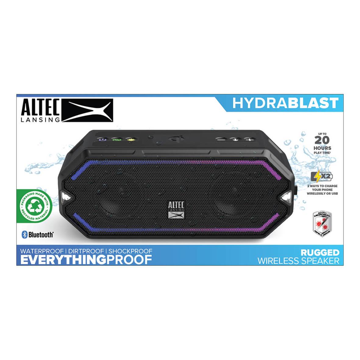 Högtalare Altec Lansing IMV1300 HydraBlast med RGB-belysning, IPX67, trådlös, vattentät, stötsäker och 20 timmars batteritid