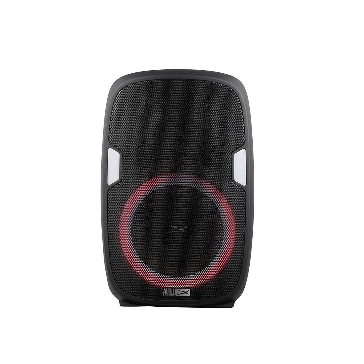 Svart Altec Lansing SoundRover 75 högtalare med rund LED-ring och handtag