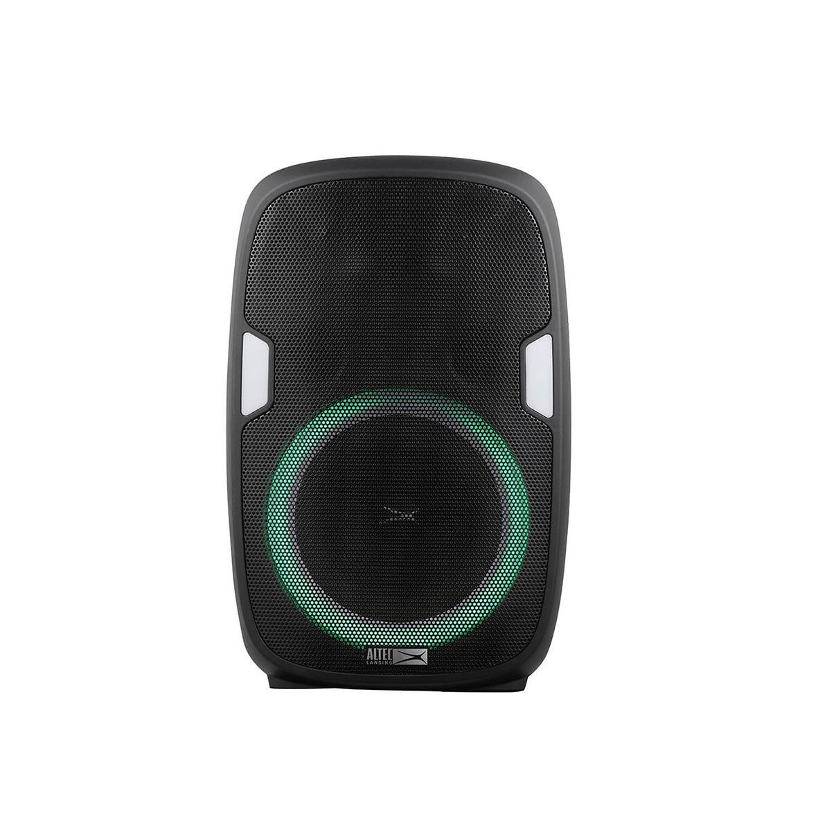 Svart Altec Lansing SoundRover 75 högtalare med rund LED-ring och handtag