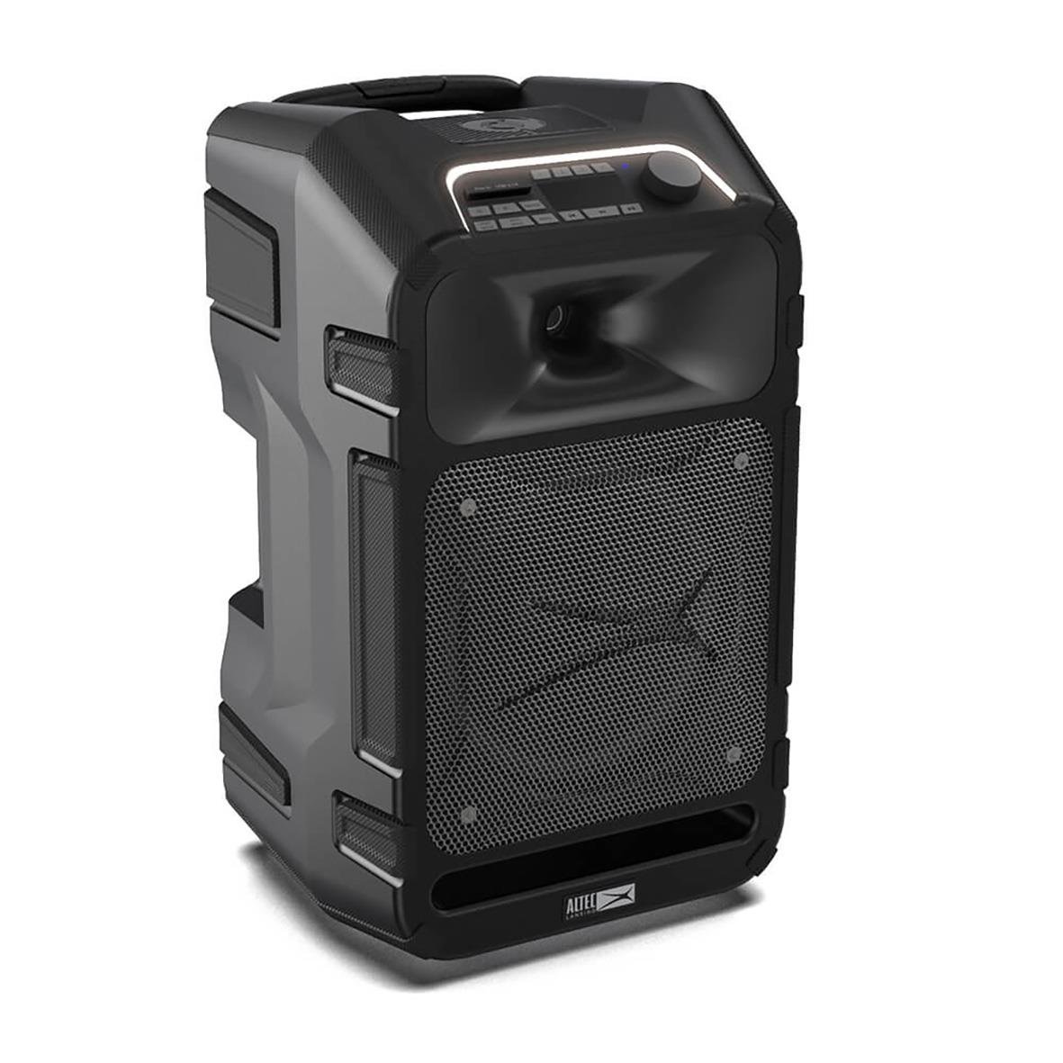 Svart högtalare Altec Lansing IMT9000 SonicBoom100 med kontrollpanel och handtag