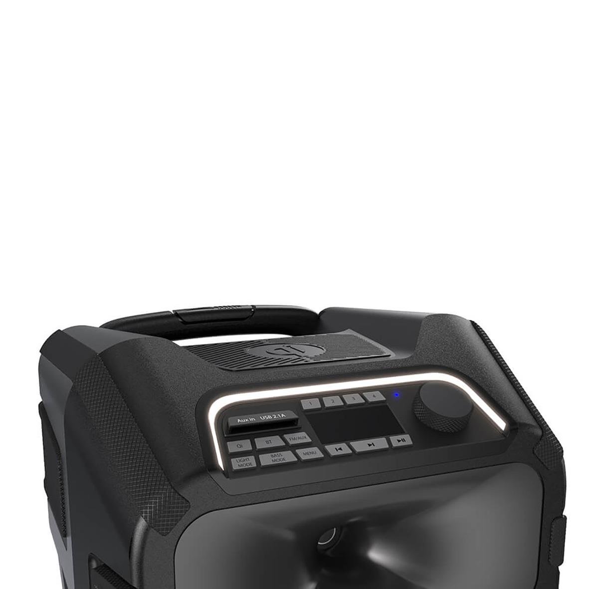 Svart Altec Lansing IMT9100 SonicBoom150 högtalare med kontrollpanel och handtag