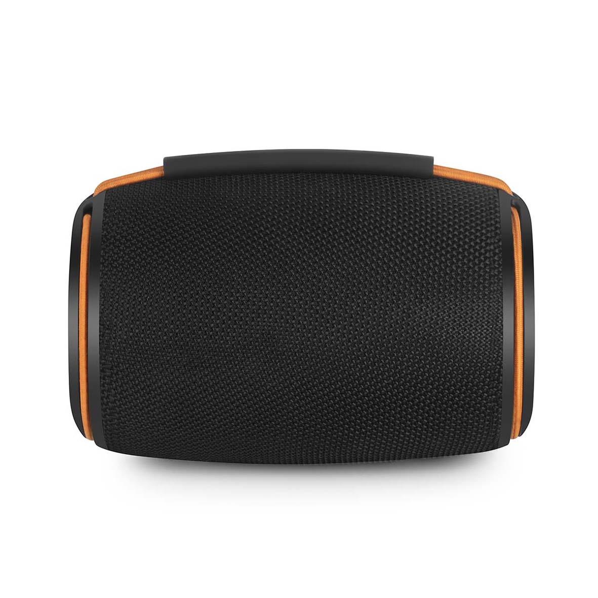 Portabel svart Nedis Bluetooth-högtalare med 40W effekt och orange detaljer