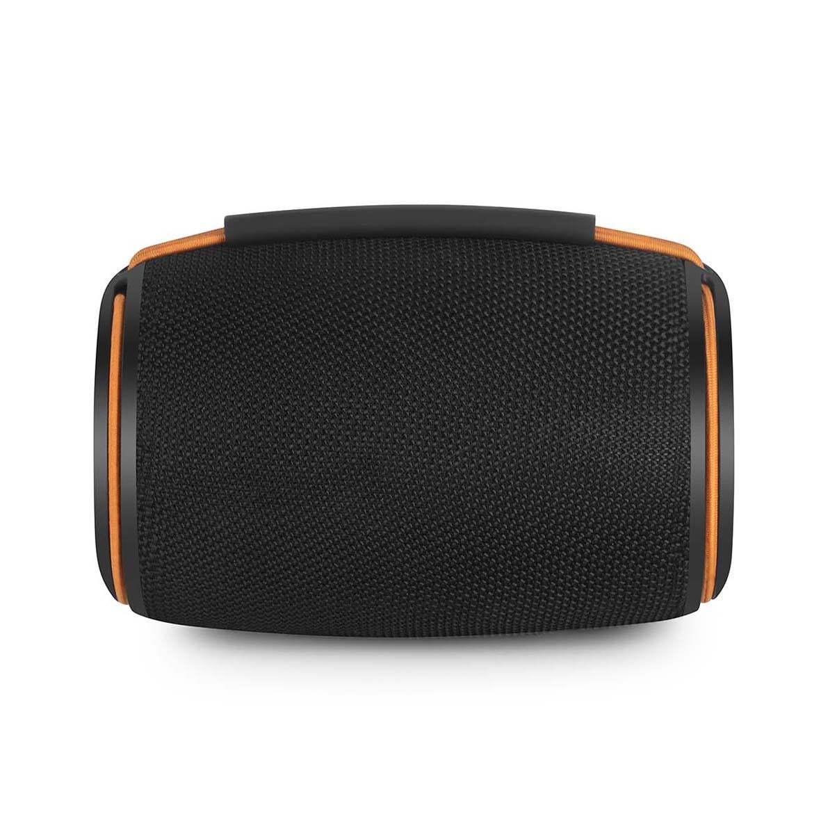 Portabel svart Nedis Bluetooth-högtalare med 40W effekt och orange detaljer