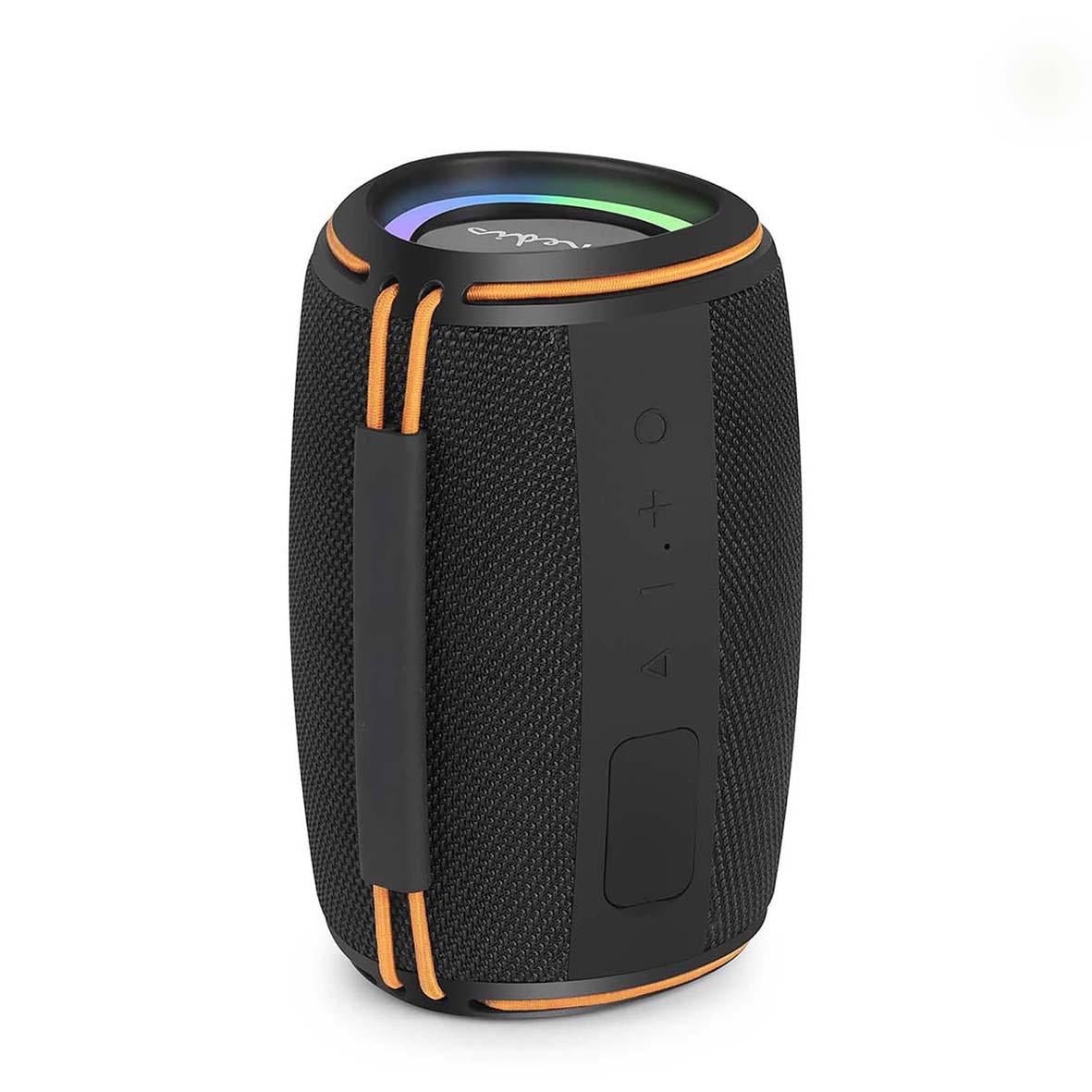Portabel svart Bluetooth-högtalare Nedis med 40W, robust design och LED-ljusring