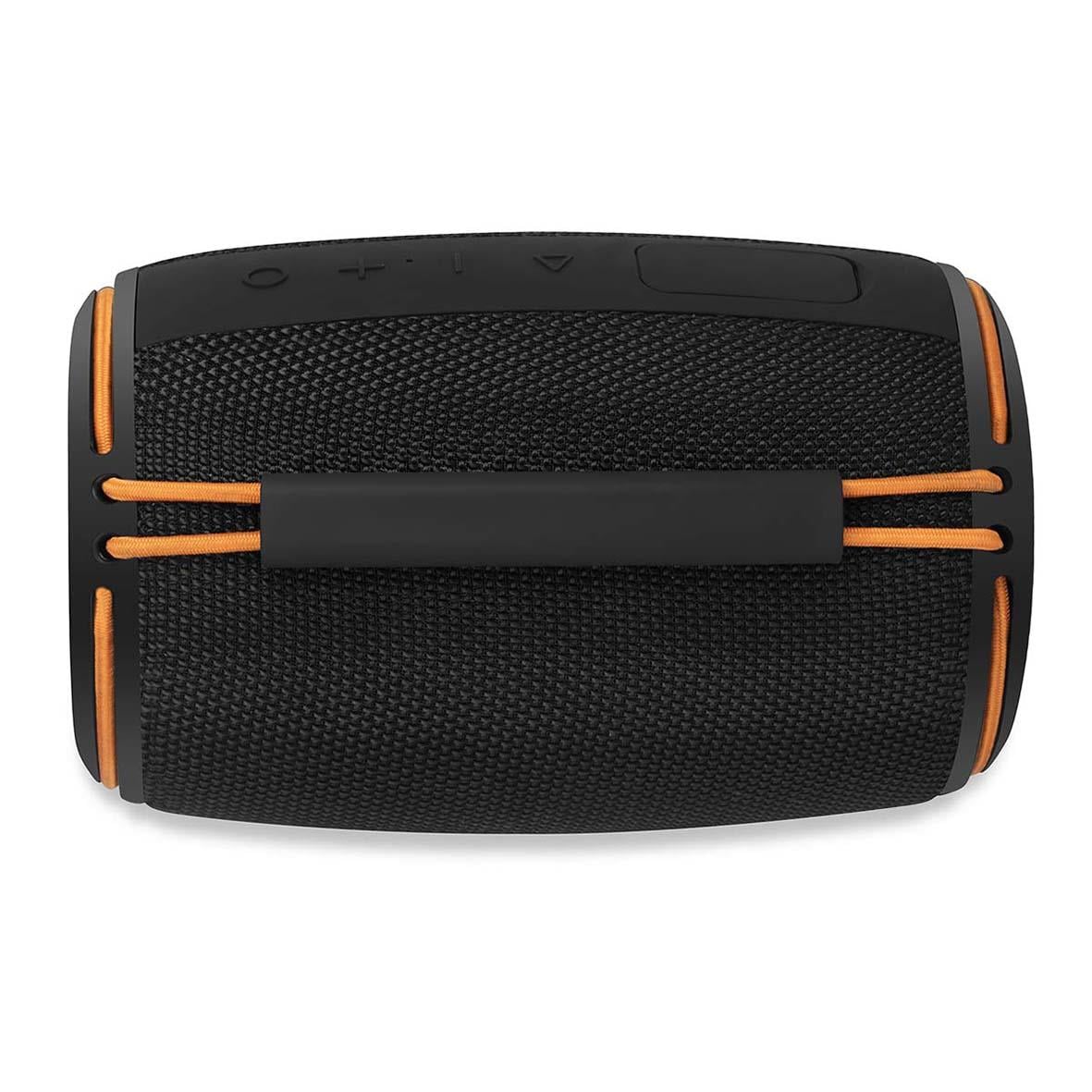 Portabel svart Nedis Bluetooth-högtalare med 40W effekt och orange detaljer