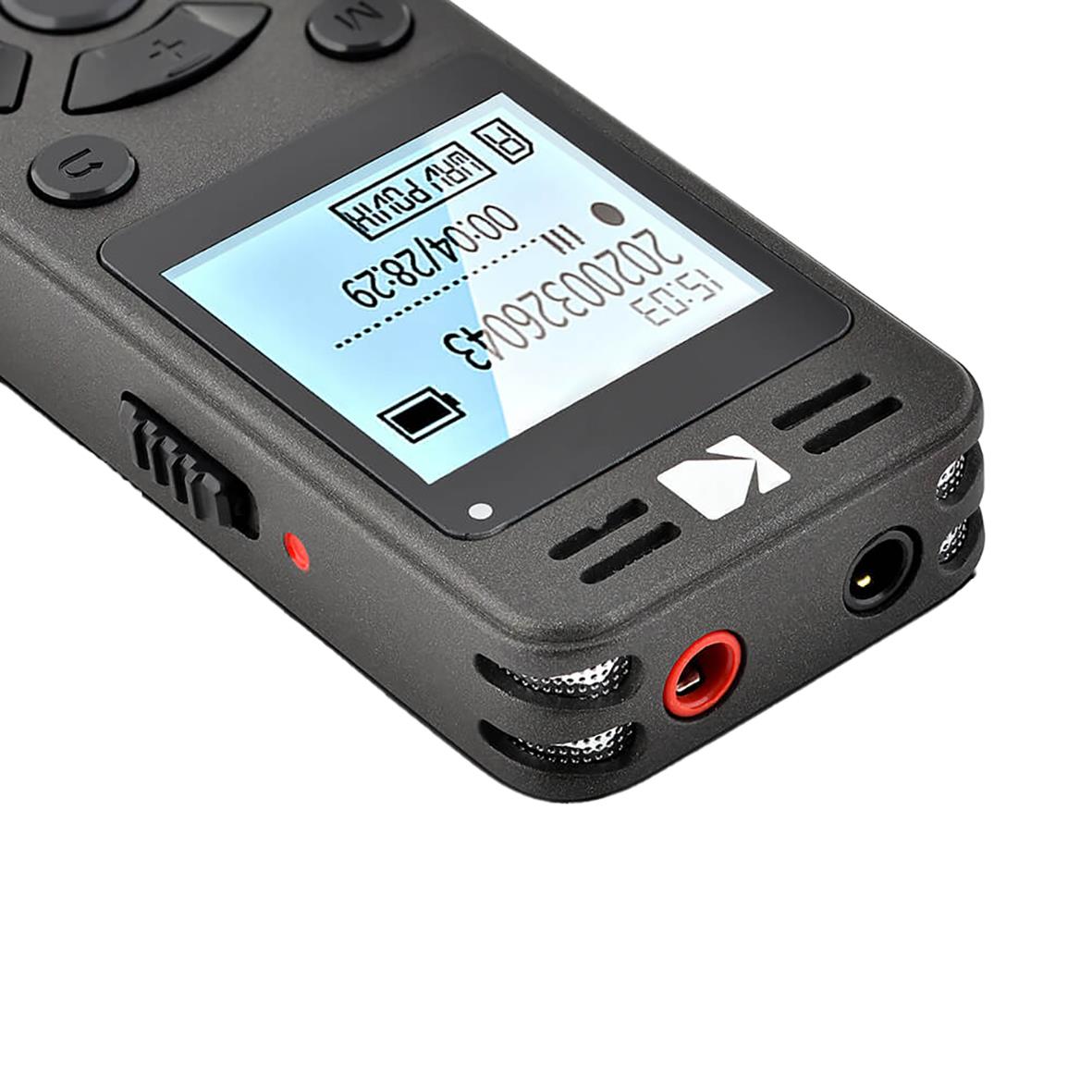 Diktafon Kodak VRC350 med display som visar inspelningsinformation