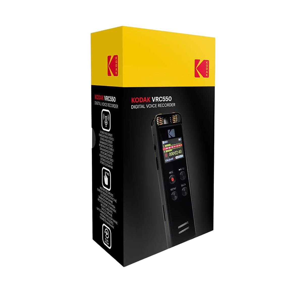 Diktafon Kodak VRC550 i svart och gult förpackning