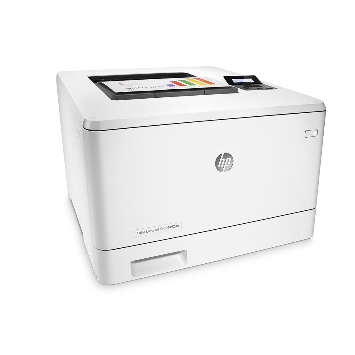 HP LaserJet Pro 400 Color M452dn laserskrivare i vitt