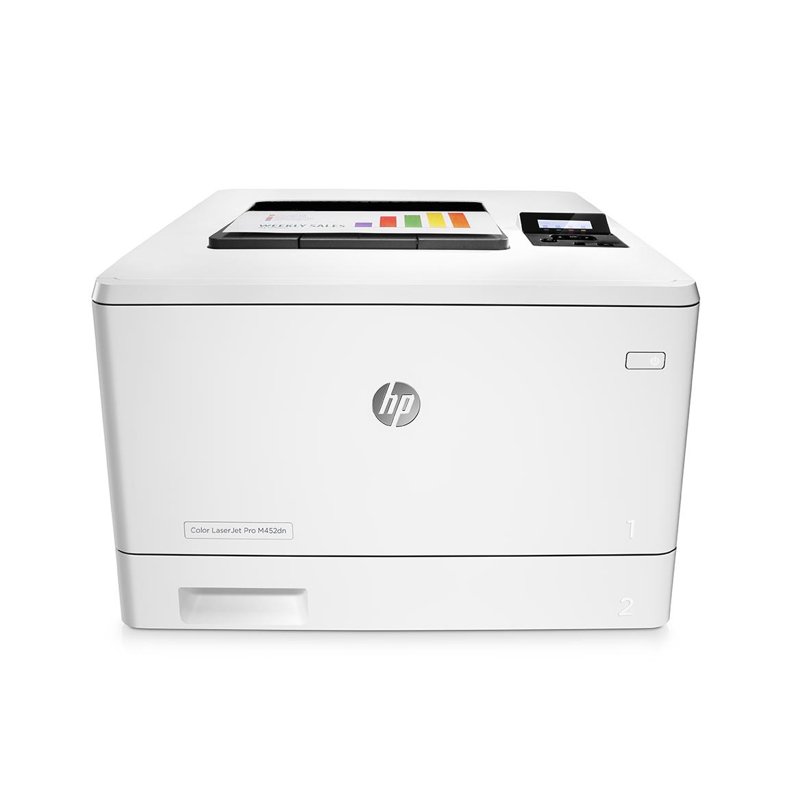 HP LaserJet Pro 400 Color M452dn laserskrivare i vitt